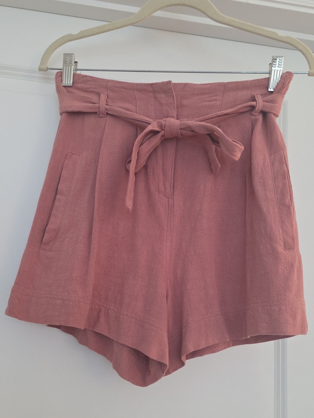 Promesa High-Waist Tie Front Shorts - Dusty Rose